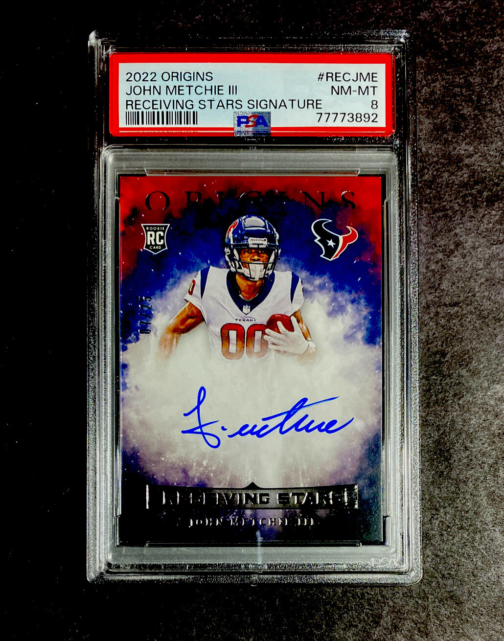 John Metchie Panini Origins Receiving Stars Signatures #RECJME Base