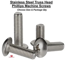 #10-32 Stainless Steel Phillips Truss Head Machine Screws (Pick Length & Qty)