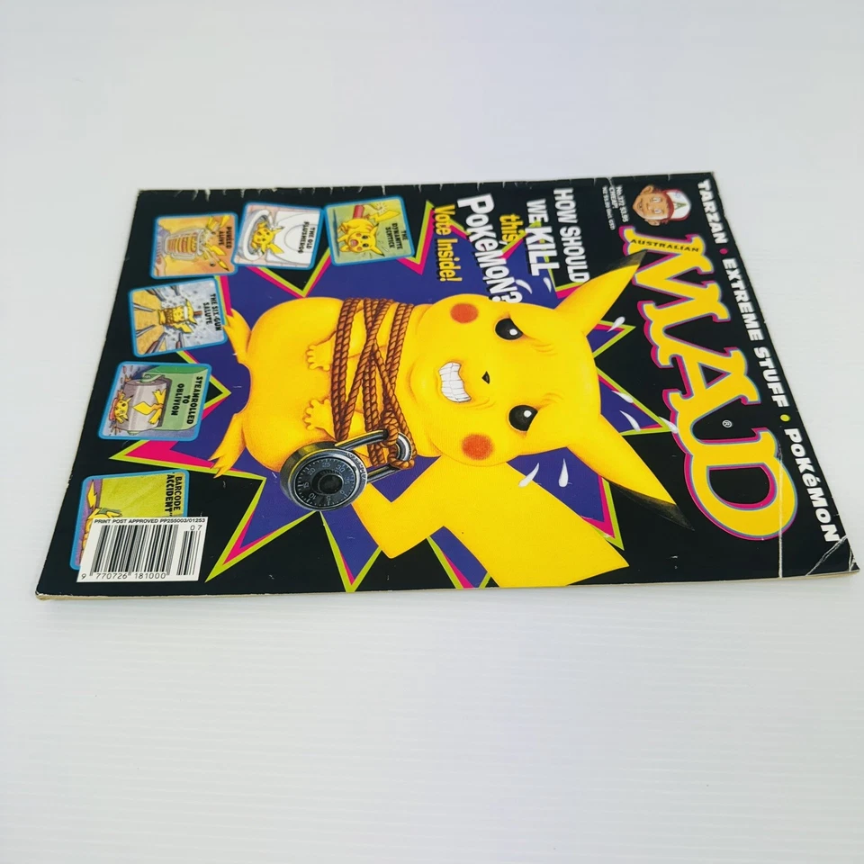 Australian Mad Magazine No: 372 Pokemon Pikachu 1999 Tarzan Vintage Humour Comic - Image 4 of 4