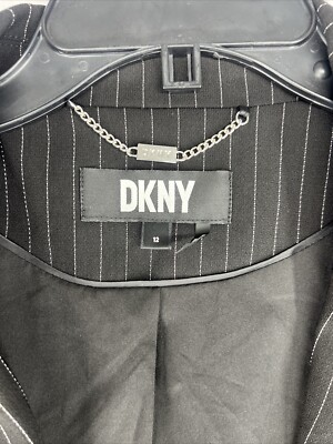 DKNY Pinstripe Notched-Collar One-Button Blazer | eBay