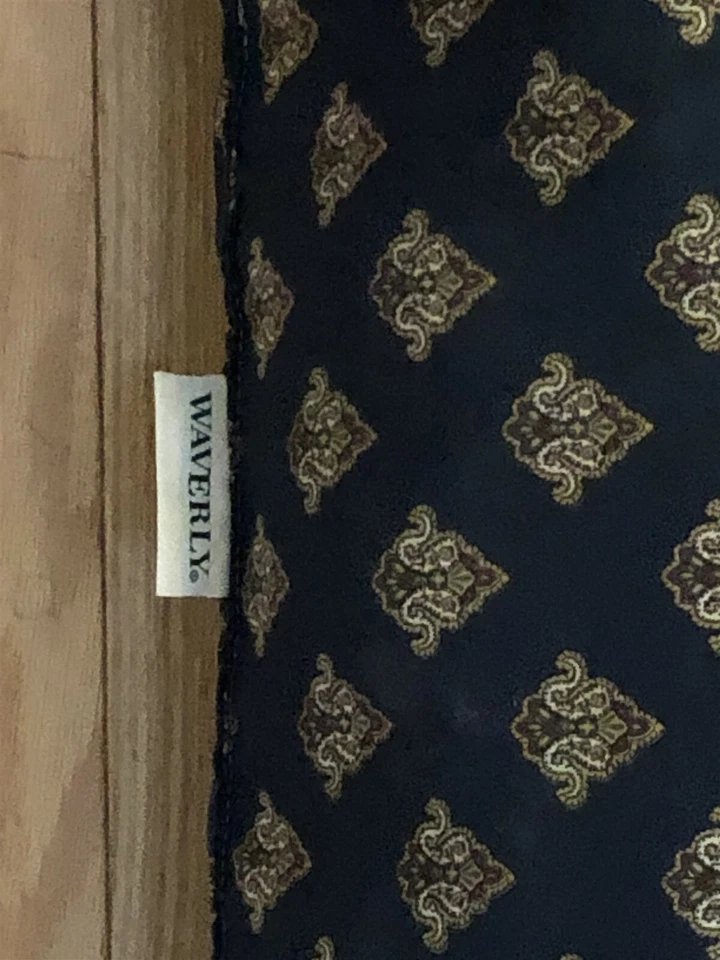 Waverly 24" x 24" x 6" Navy Blue Paisley Medallion Square Floor Pillow Cushion - Image 4 of 4