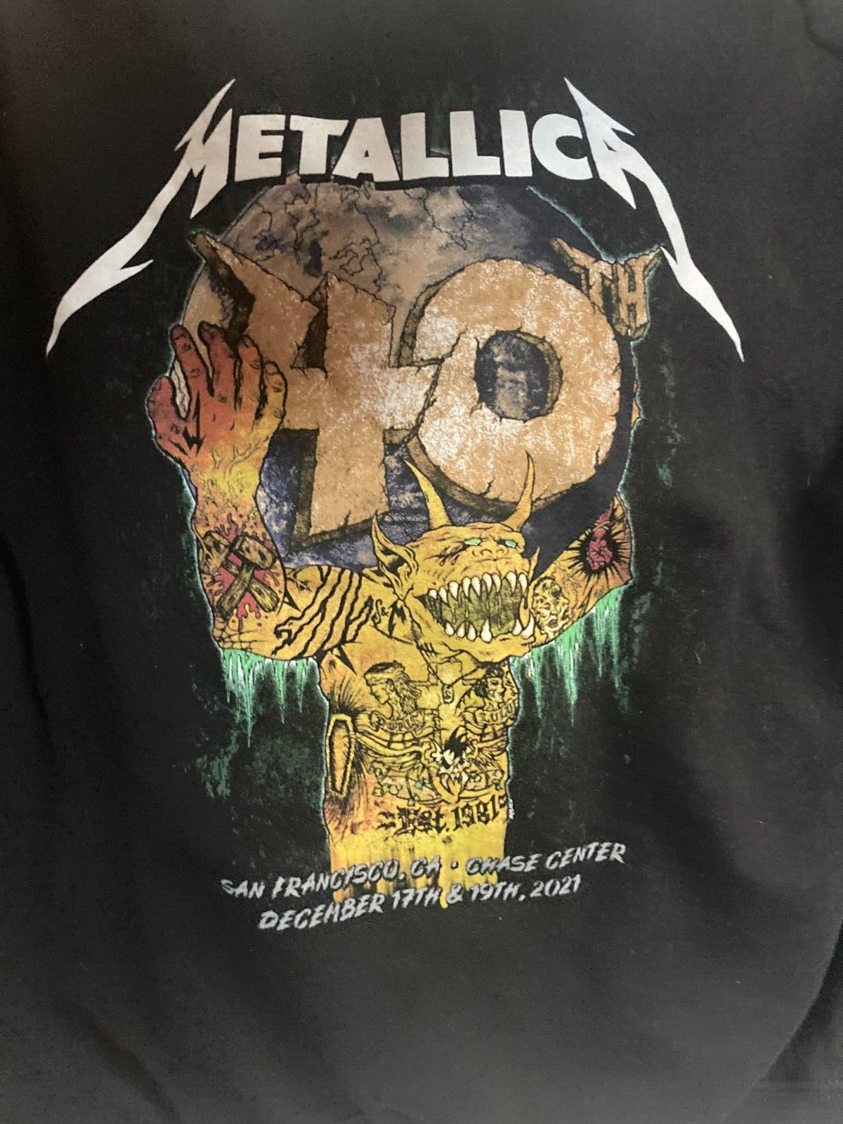 METALLICA 40th Anniversary Still Reigning Tour 2021 SF Rare Large Sweatshirt