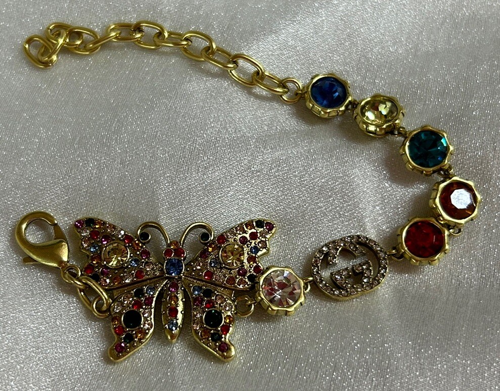 GUCCI ブレスレット　バタフライ Gucci Bracelet Butterfly Motif Multicolor | eBay