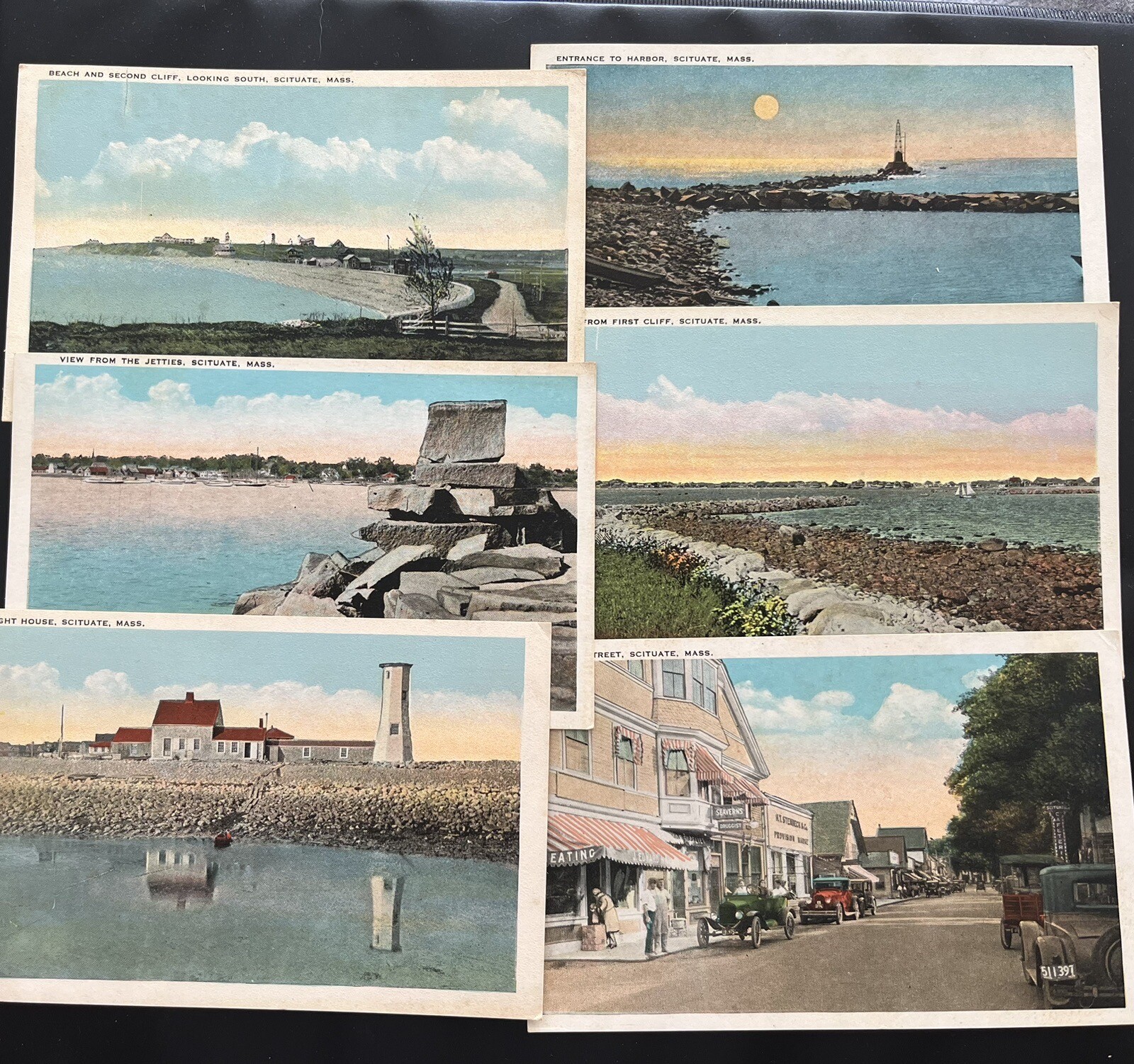 Vintage Postcard Lot Of 6 Scituate Massachusetts Front Street