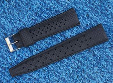 Long Length 22mm 1960s original Tropic Swiss rubber vintage dive watch band