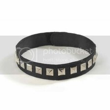 Unisex Adult Gothic Black  Silver Square Studded Choker Costume Accessory