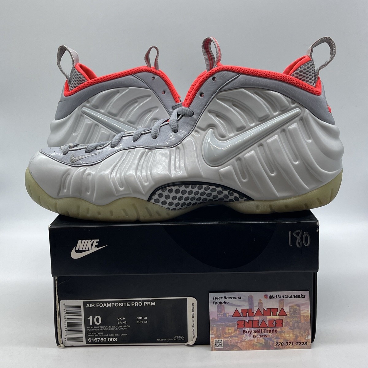 Size 10 - Nike Air Foamposite Pro Premium Pure Platinum White Gray 