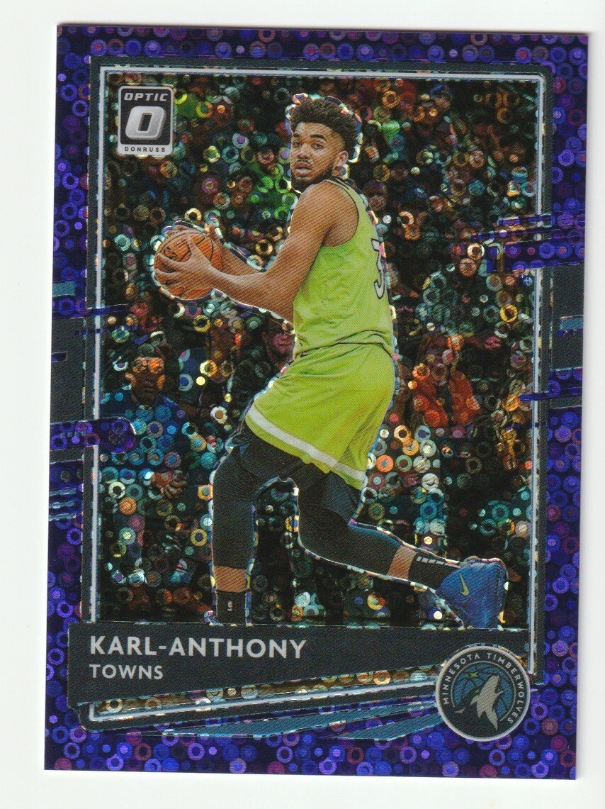 2020-21 Donruss Optic KARL-ANTHONY TOWNS Fast Break Purple Disco /95 Prizm #79