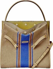 Image of Tory Burch Lee Radziwill Linen Double Tote Bag