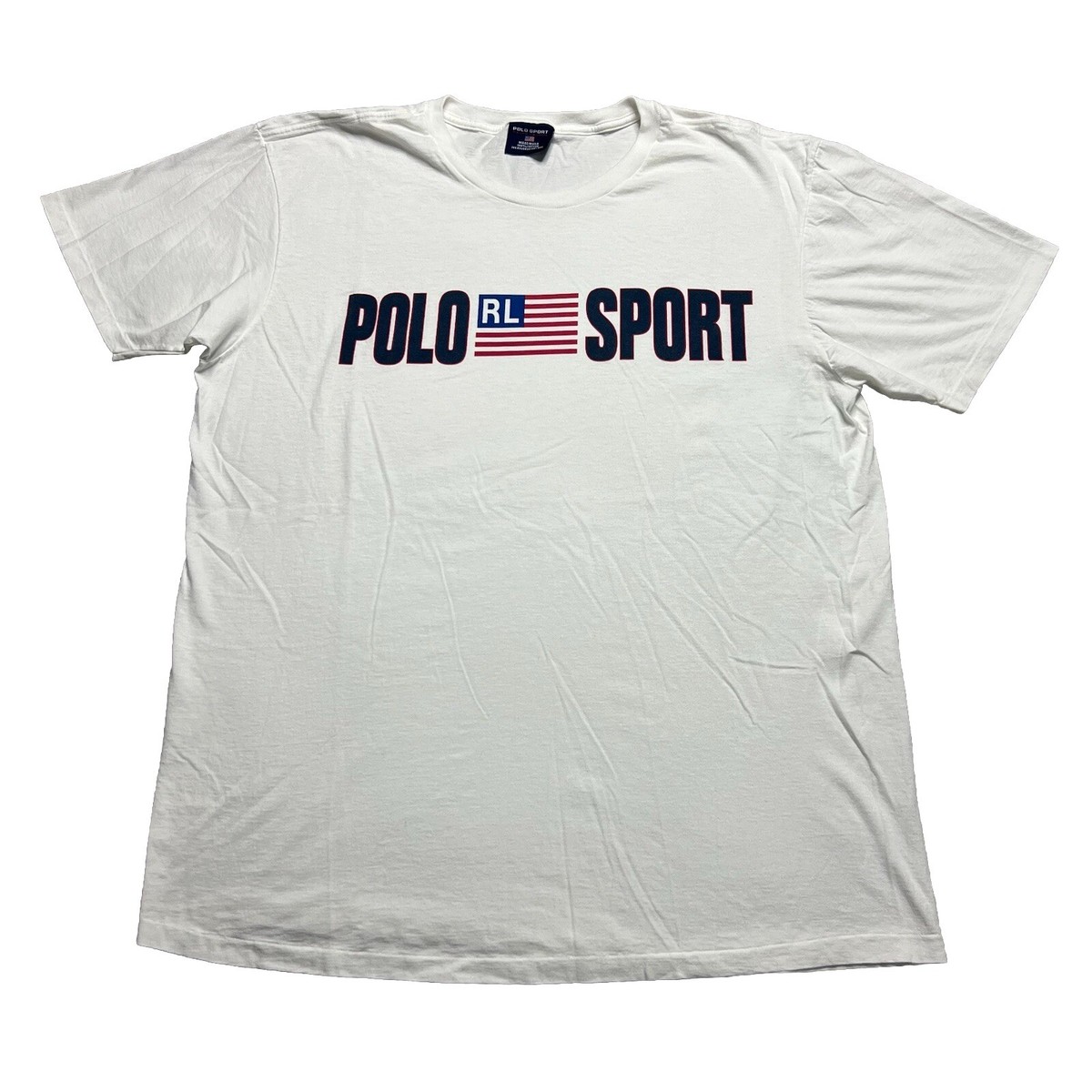 Vintage Polo Sport Ralph Lauren Mens XL T Shirt White American