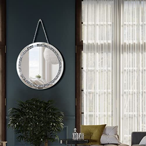 Crush Diamond 12 Zoll Wandspiegel mit Eisenkette Zuhause 12" L x 12" B - Bild 5 von 7
