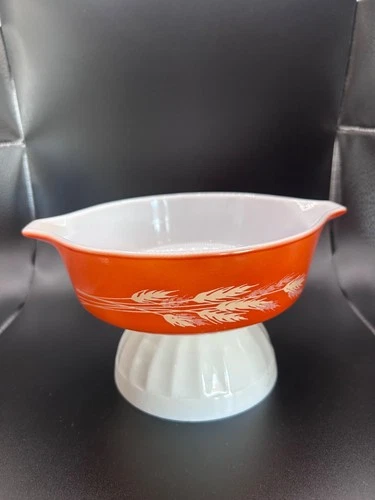 Vintage Pyrex 471-B Autumn Harvest Wheat Casserole Dish 500 ml.