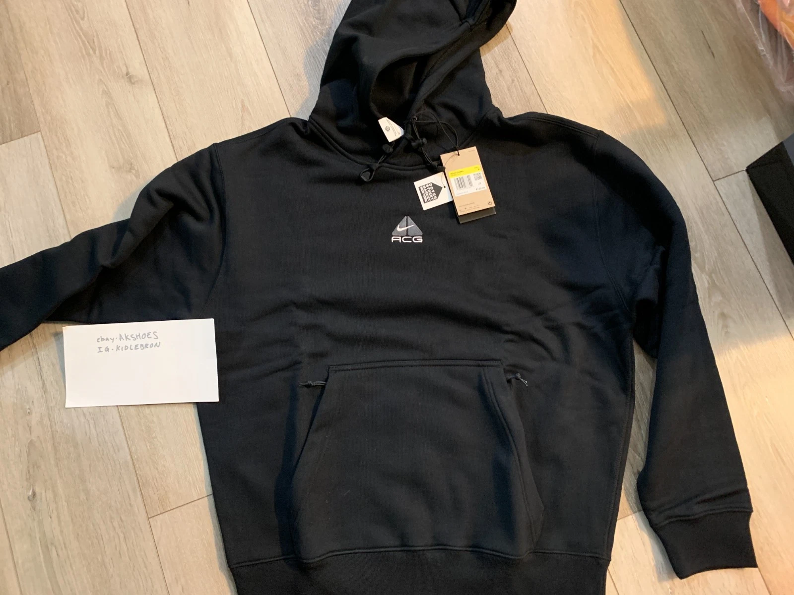 NEW Nike ACG Therma-FIT Fleece Pullover Hoodie Black Small DH3087-013 $135