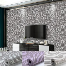 3D Abstract Stripe Embossed Textured Wallpaper Background Non-woven Wall Decal