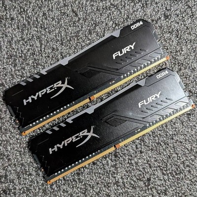 Kingston HyperX Fury 16GB DDR4 Ram 8GBx2 RGB Gaming PC Used