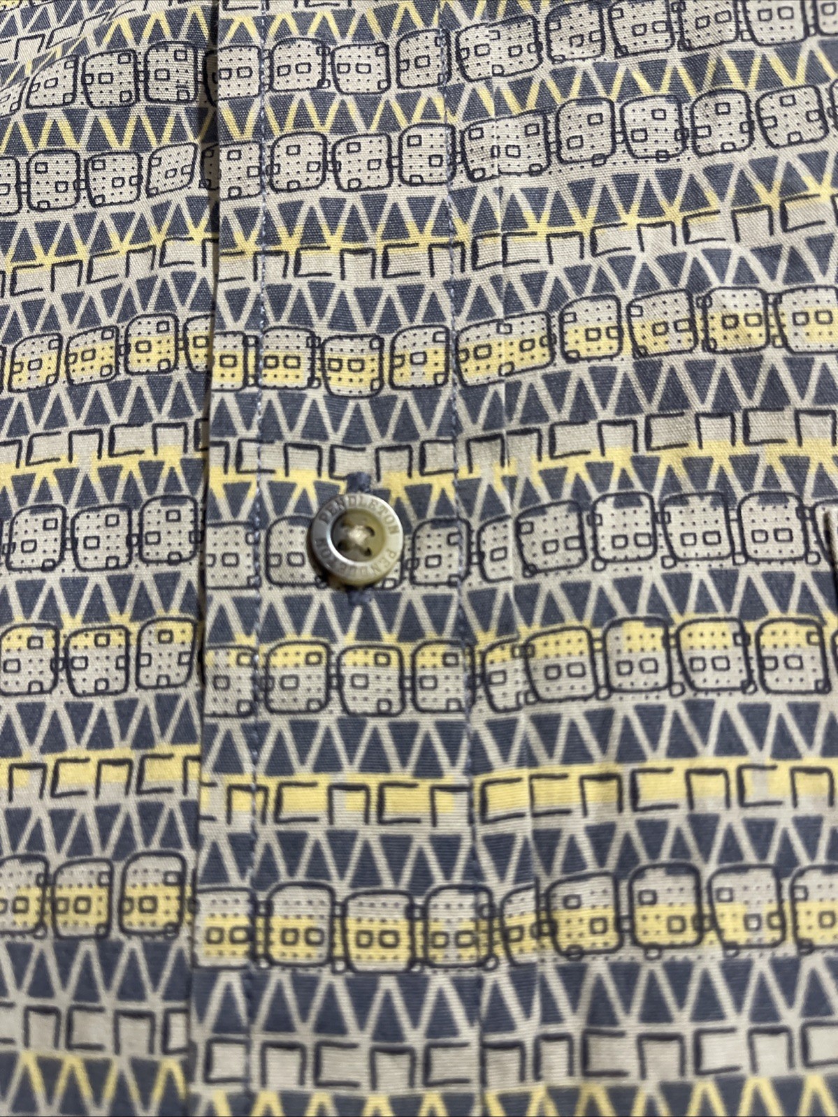 Pendleton Button Down Shirt Geometric Blue Abstra… - image 4