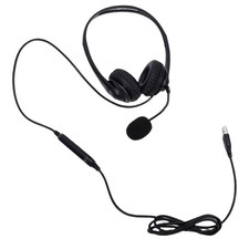 USB Headset With Mic Comfortable Stereo Wired For Work Computer Easy To Use