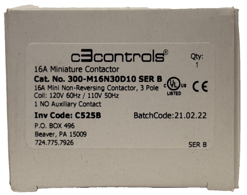 LOT OF 2 NEW C3 CONTROLS 300-M16N30D10 CONTACTORS W/ EXTRAS 300M16N30D10 - Picture 6 of 8