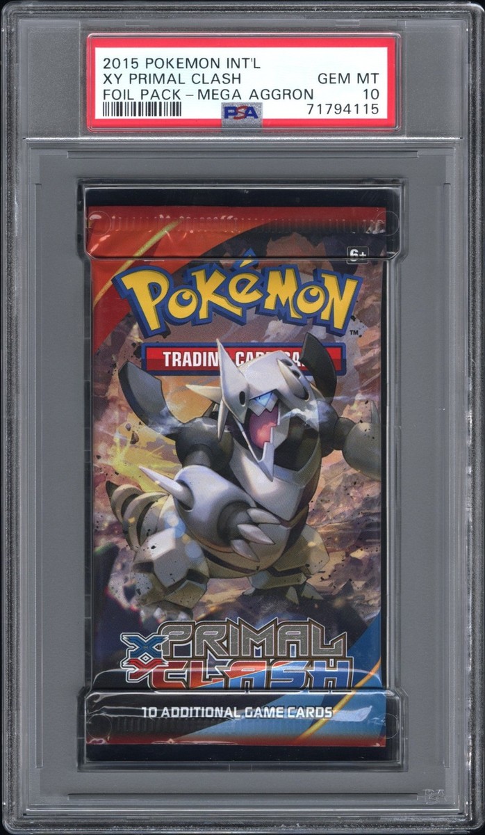 2015 Pokemon XY Primal Clash Booster Pack Mega Aggron Art PSA 10