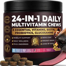 24-in-1 Dog Multivitamin Chews Dog Vitamins and Supplements with Glucosamin...
