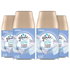 Glade Automatic Air Freshener Refill Clean Linen 6.2oz 4-Pack Odor Eliminator