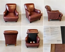 Marks & Spencer Brown Leather Armchair Genuine Leather Comfortable Accent Chair