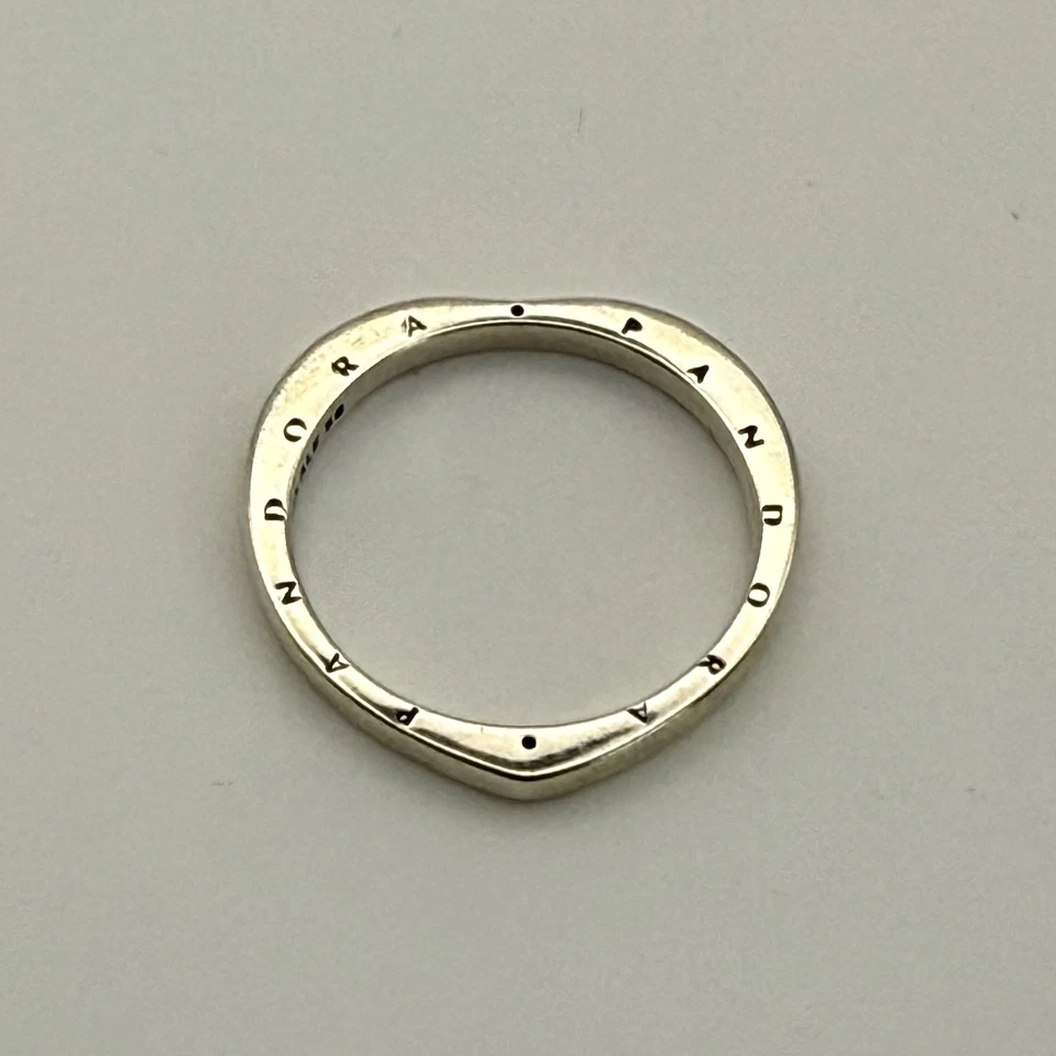 Pandora Logo Ring Sterling Silver S925 ALE Size 58 UK Q Minimalist Band - Image 2 of 4