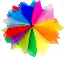 Juggling Scarves, 12 PCS Dance Scarves for Kids Play Silk Scarve for...