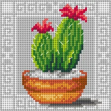 Needlepoint canvas for halfstitch without yarn Succulent 3401D