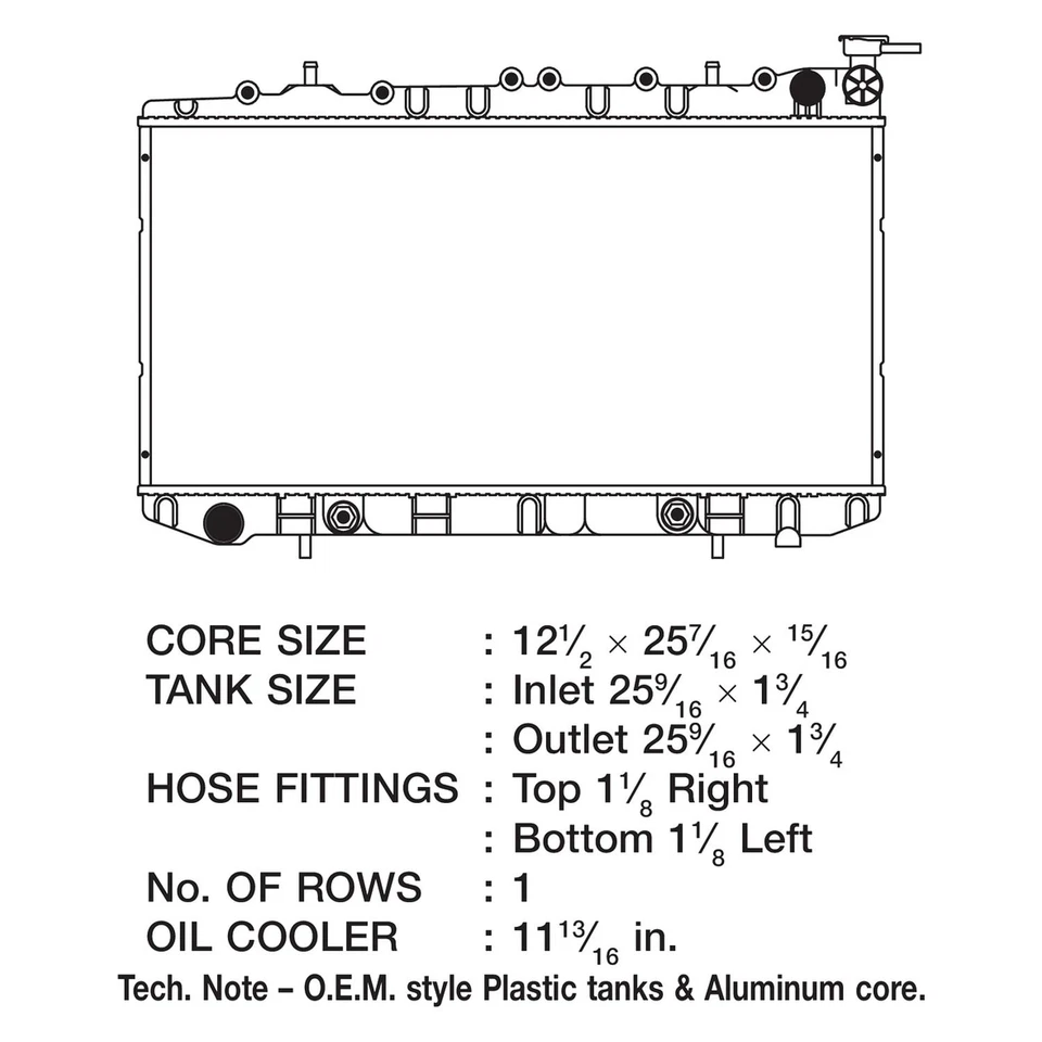 For Nissan Sentra 1991-2000 CSF 2458 Engine Coolant Radiator Foto 2 de 2