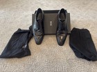 Hugo Boss Men’s Black Leather Cap Toe Derby Dress Shoes US 10 EU 43 w/ Box Bags — photo 1