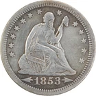 1853 Liberty Seated Silver Quarter Arrows and Rays VF Uncertified #341
