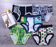 Minecraft Underwear Boys Medium 8 Cotton Briefs 5-Pack Video Game Gift