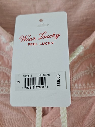 Tunica donna Lucky Brand taglia S (corrente S/M) cotone rosa pallido - Foto 9 di 10
