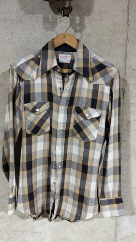 True Vintage 1970s Wrangler Woven Plaid Pearl Snap Western