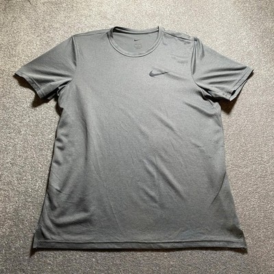 Nike T-Shirt Herren Medium Grau Dri-FIT Kurzarm Sport Sportbekleidung