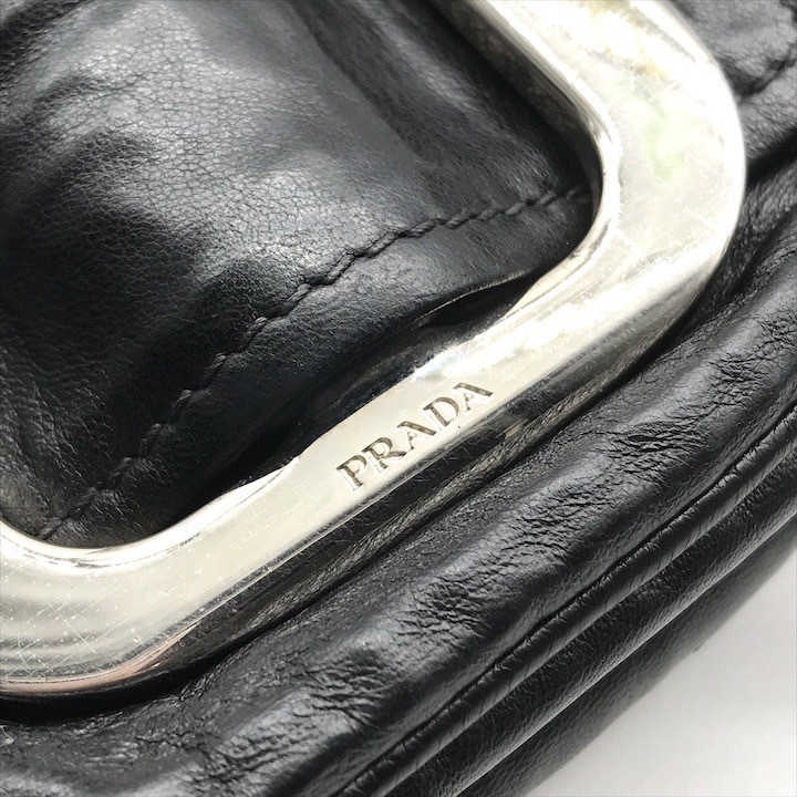 Good Condition PARADA Prada Triangle Logo Shoulder Bag Square Crossbody Black La thumbnail 10