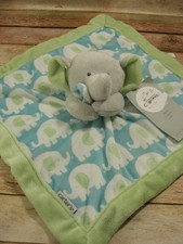 Carters Elephant Lovey Security Blanket Blankie NEW NWT Green Blue Soft