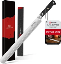 KEEMAKE Brisket Knife, 12" Carving Knife for Meat, Razor Sharp German Steel Kitc