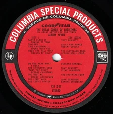 1967 The Great Songs Of Christmas #7 Columbia Records CSS547 12 in 33 RPM LP VG+