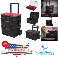 Keter Stack-n-Roll Modular Tools Organizer for Garage Storage and DIY, 3 Piece R