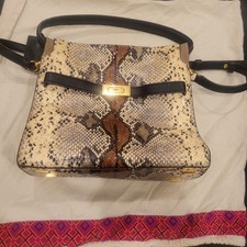 Tory Burch snakeskin  Leather Lee Radziwill Double Bag, Pre-owned 