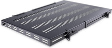 1U 4-Post Adjustable Vented Server Rack Mount Shelf - 330Lbs 150 Kg - 19.5 to 3