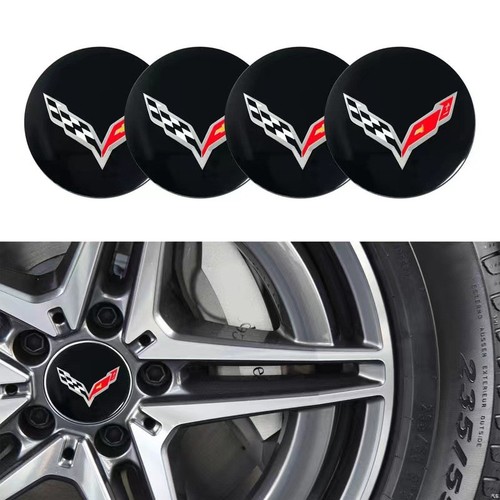 Four New 65MM Corvette WHEEL CAP DECALS EMBLEMS 2 1/2 INCH - Picture 5 of 11