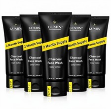 x5 for £50 Lumin Men's Charcoal Cleanser Face Wash 100ml No-Nonsense Daily Detox