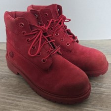 Timberland Boots 6 inch Premium Red Waterproof Kids Youth Juniors Boys Size 2.5