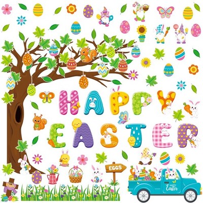 115 Pieces Easter Classroom Bulletin Board Decorations Set Spring Tree Bulletin 