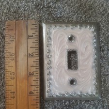 Dekoracyjny różowy srebrny kwiatowy metal pojedynczy przełącznik płyta pokrywa ścienna