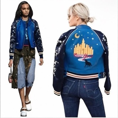 Coach 1941 Cityscape Embroidered Leather Jacket Runway Wolf Moon