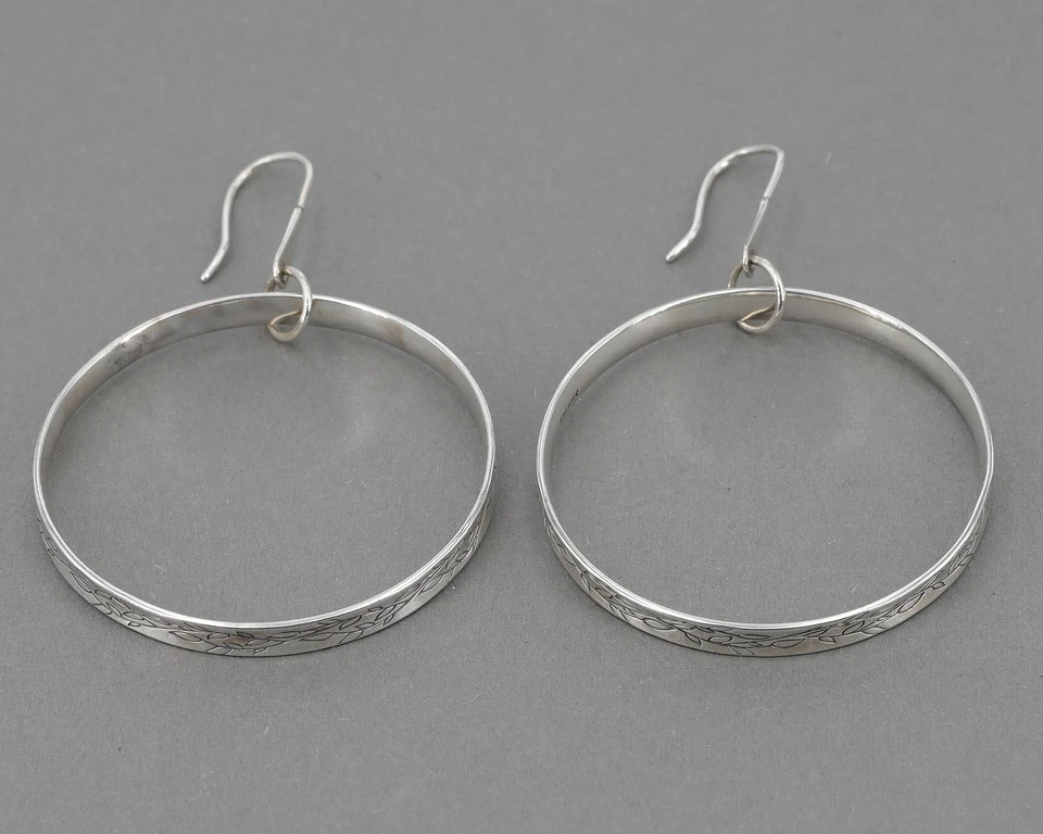 已停产 Silpada 纯银漫游葡萄酒大号环状吊坠耳环 W2219 — 第 3/4 张图片